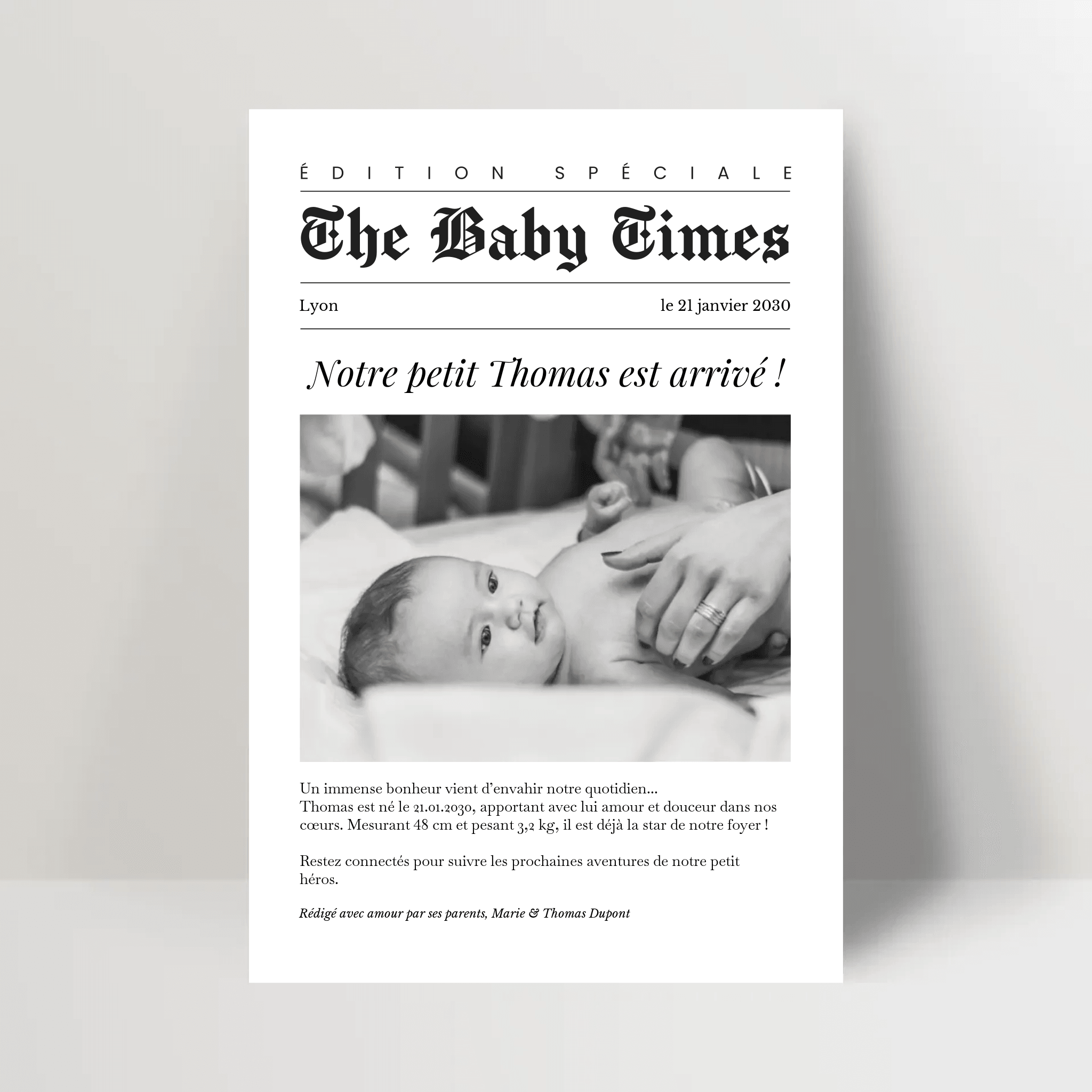 Faire-part naissance personnalisé original - Baby Journal - cestfrancais.fr