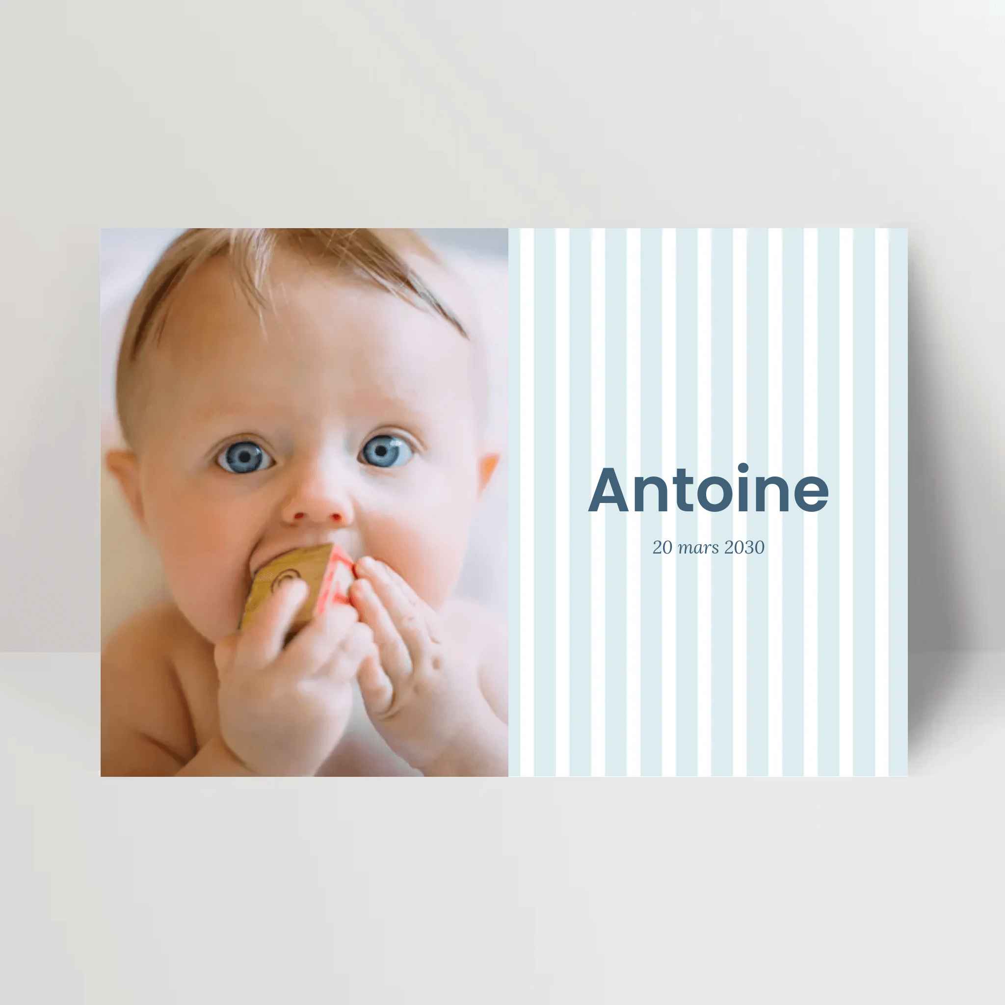 Faire-part naissance - Rayures photo - cestfrancais.fr