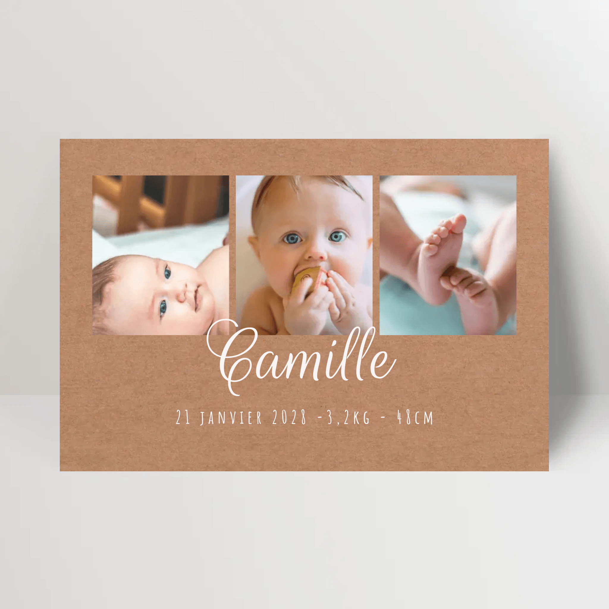 Faire-part naissance personnalisé photo - Triplove Kraft - cestfrancais.fr