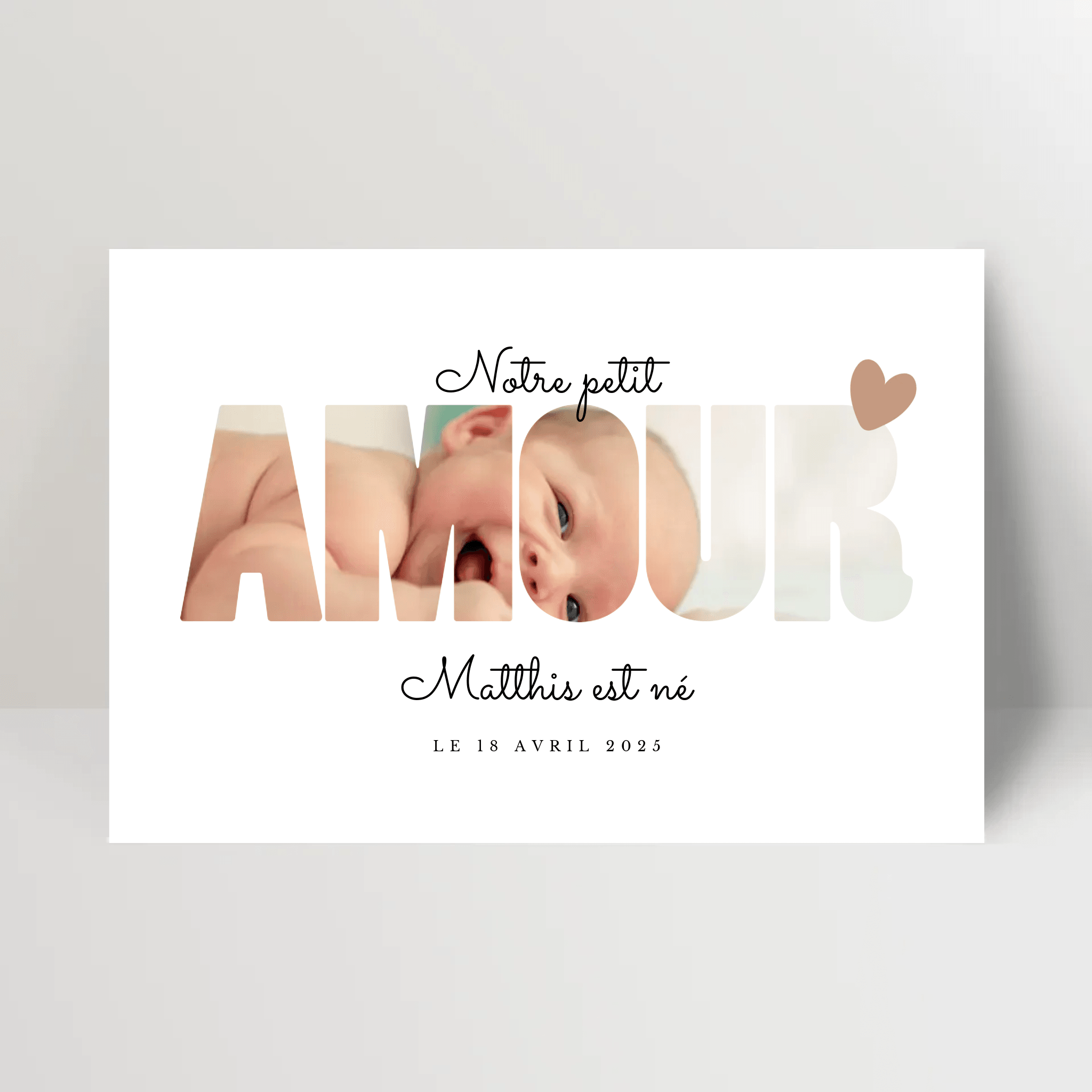 Faire-part naissance personnalisé - Petit Amour photo - cestfrancais.fr