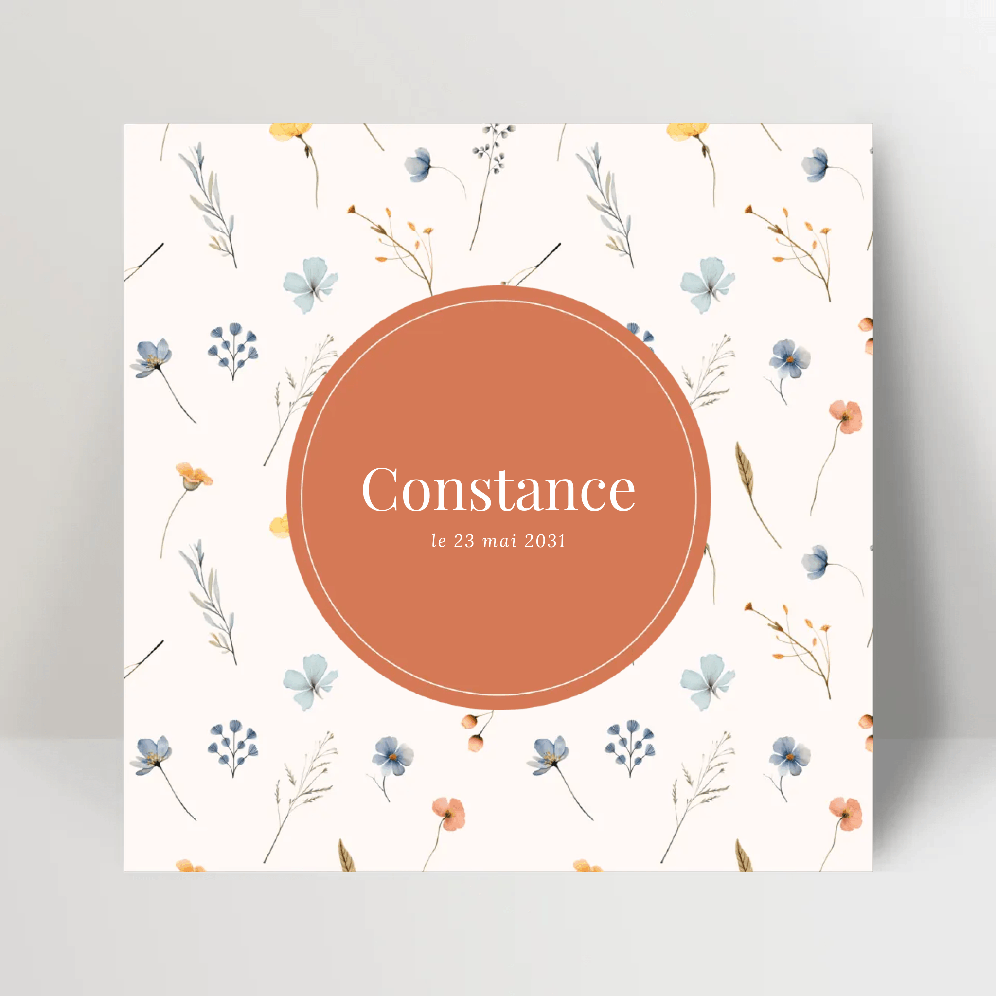 Faire-part naissance personnalisé - Fleurs printanières - cestfrancais.fr