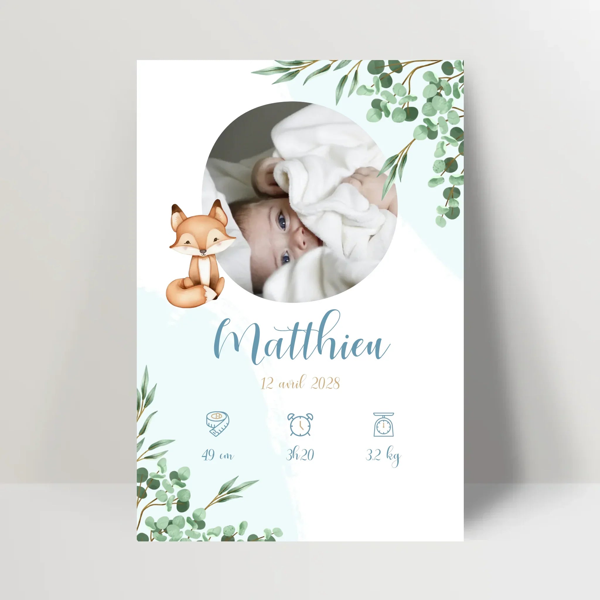 Faire-part naissance personnalisé - Animaux du Zoo