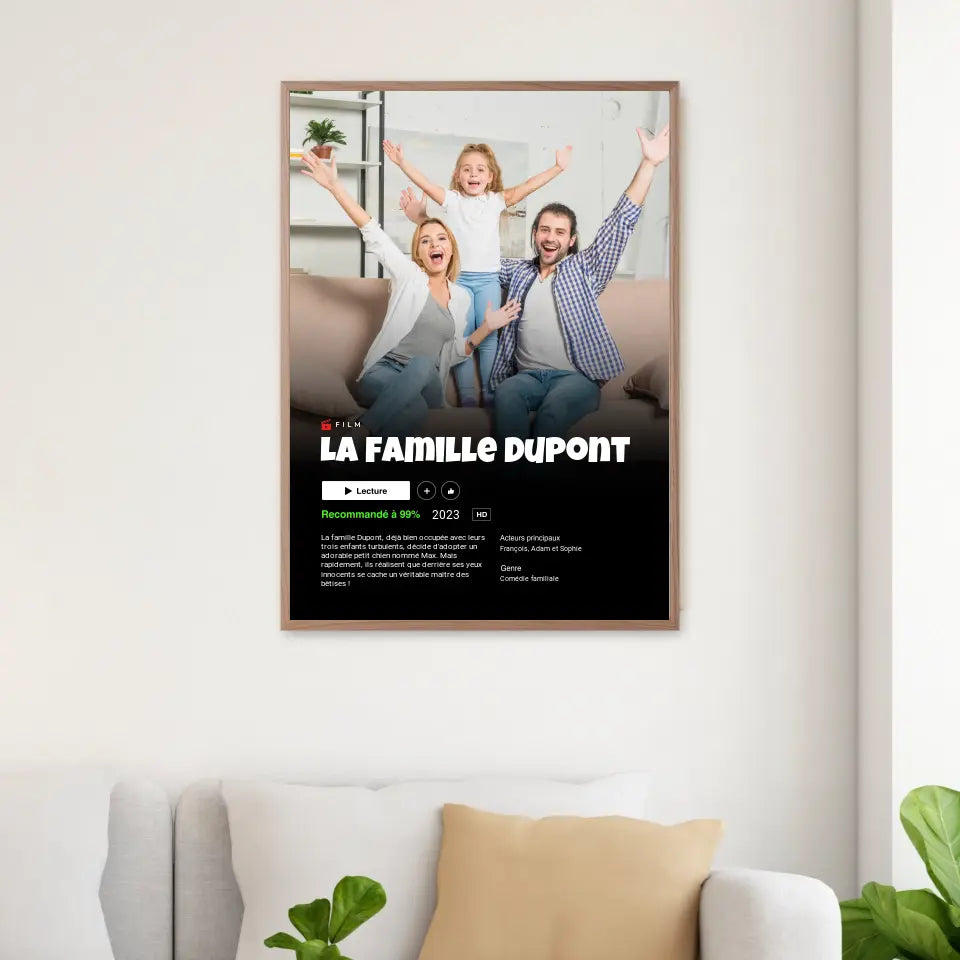Affiche personnalisée Netflix Famille - Ponkink