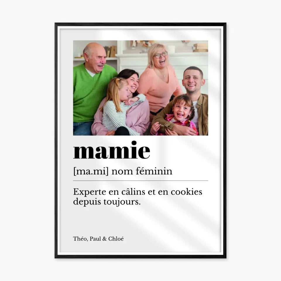 Affiche personnalisée définition mamie - Ponkink