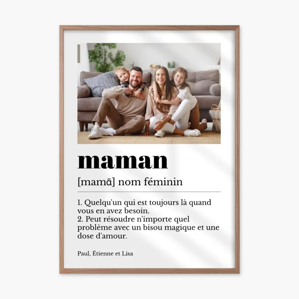 Affiche personnalisée définition maman - Ponkink