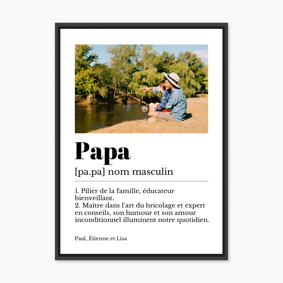 Affiche personnalisée définition papa - Ponkink
