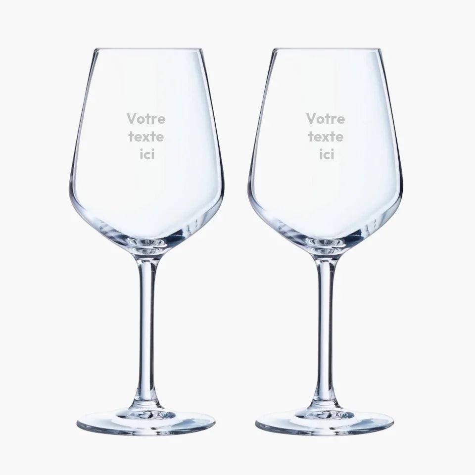 Coffret 4 verres à vin personnalisés - cestfrancais.fr