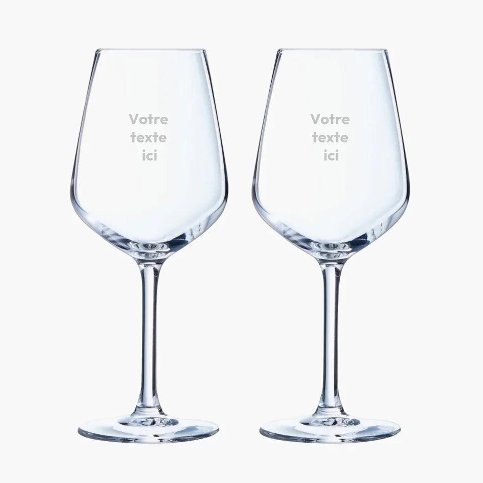 Coffret 4 verres à vin personnalisés - cestfrancais.fr