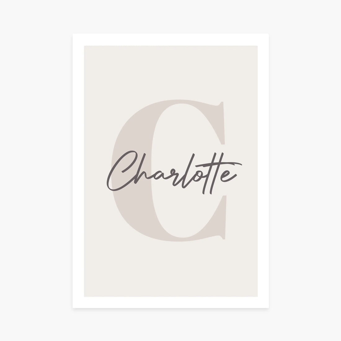 Affiche personnalisée naissance - Initiale prénom marron