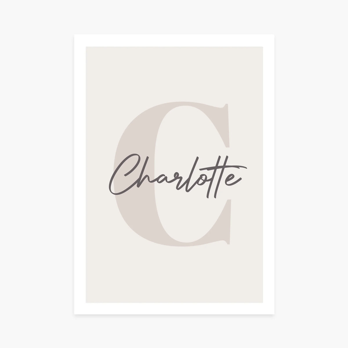 Affiche personnalisée naissance - Initiale prénom marron