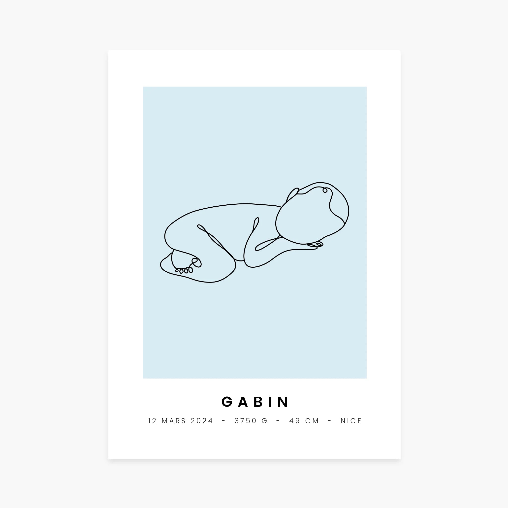 Poster bébé personnalisé - Naissance Line Art