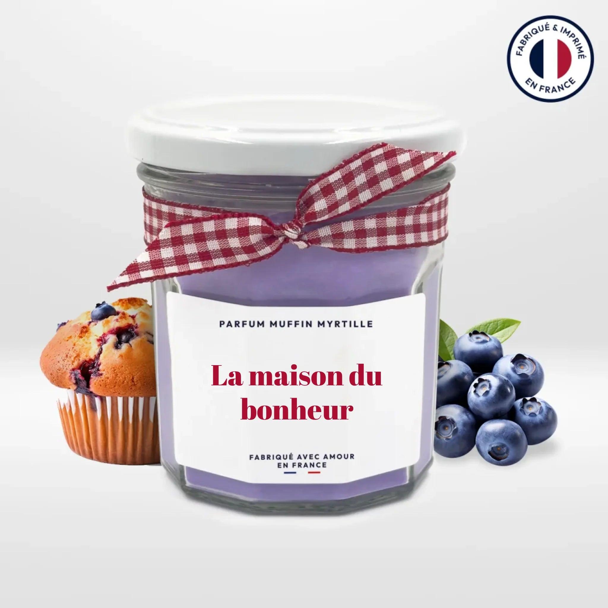 Bougie pot de confiture - Maison du bonheur (texte personnalisable) - cestfrancais.fr