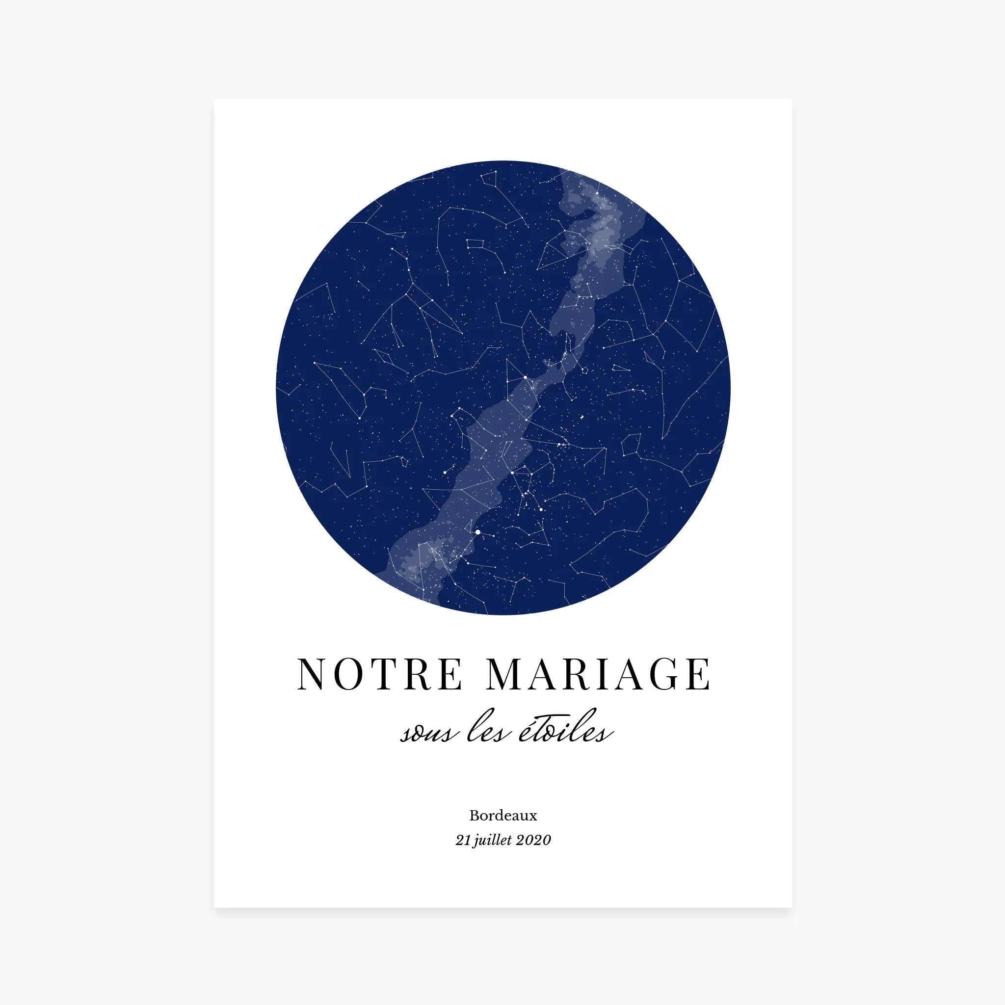 Affiche personnalisée - Carte du ciel étoilé mariage