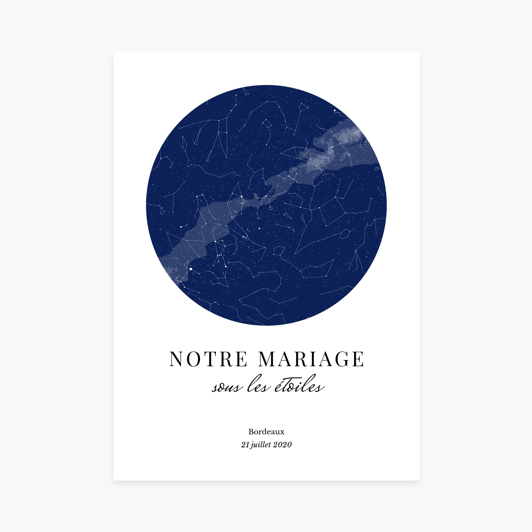 Affiche personnalisée - Carte du ciel étoilé mariage