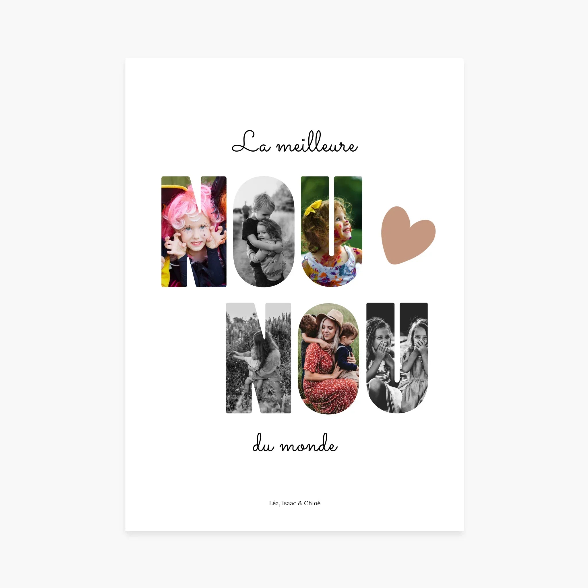 Affiche personnalisée - Nounou Lettres photos