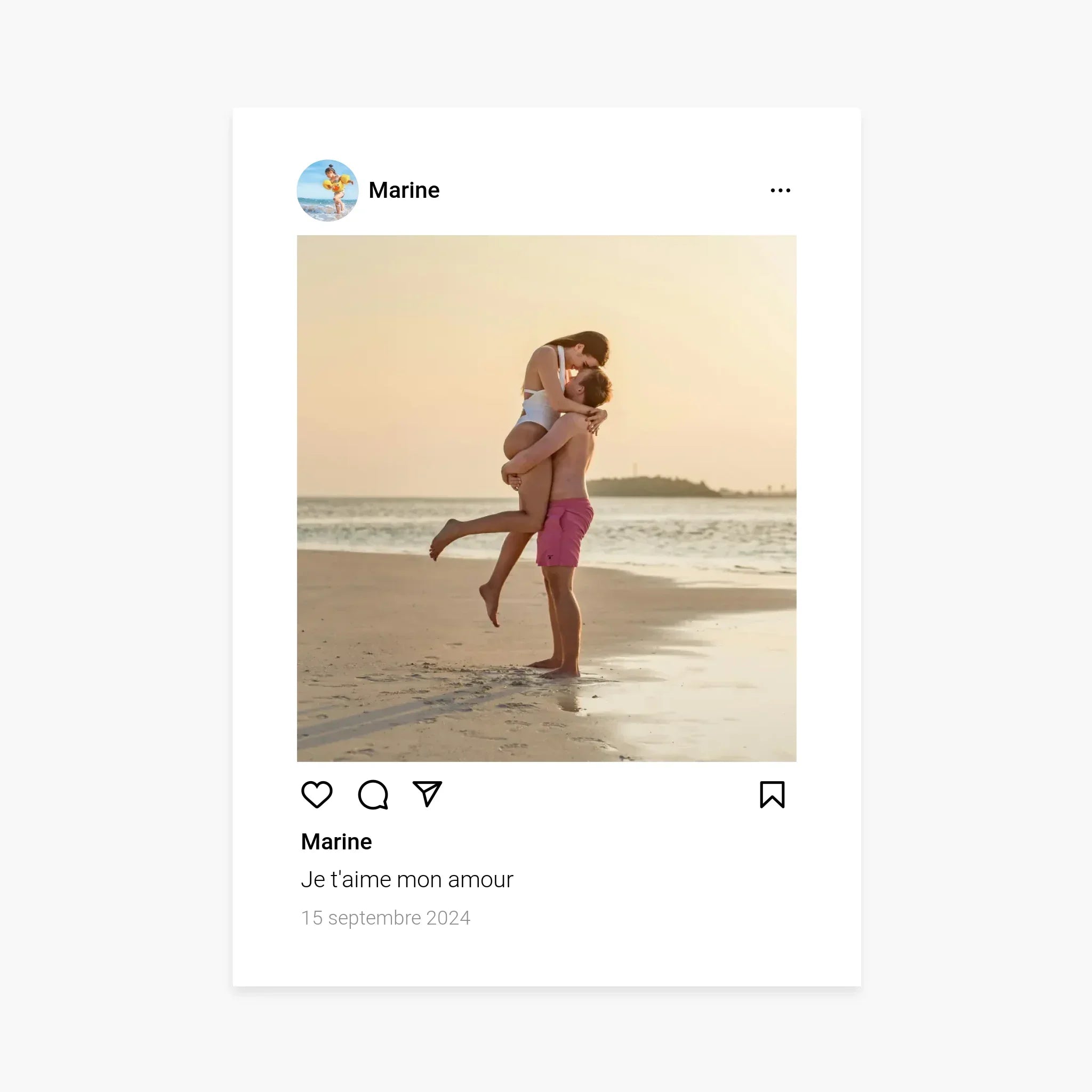 Affiche personnalisée couple - Publication Instagram