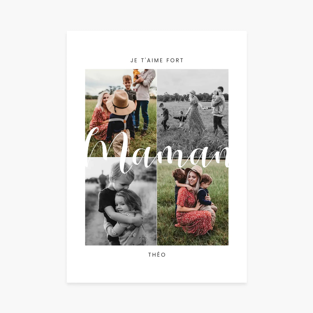 Affiche personnalisée Maman avec photos de famille et enfants, cadeau fête des mères