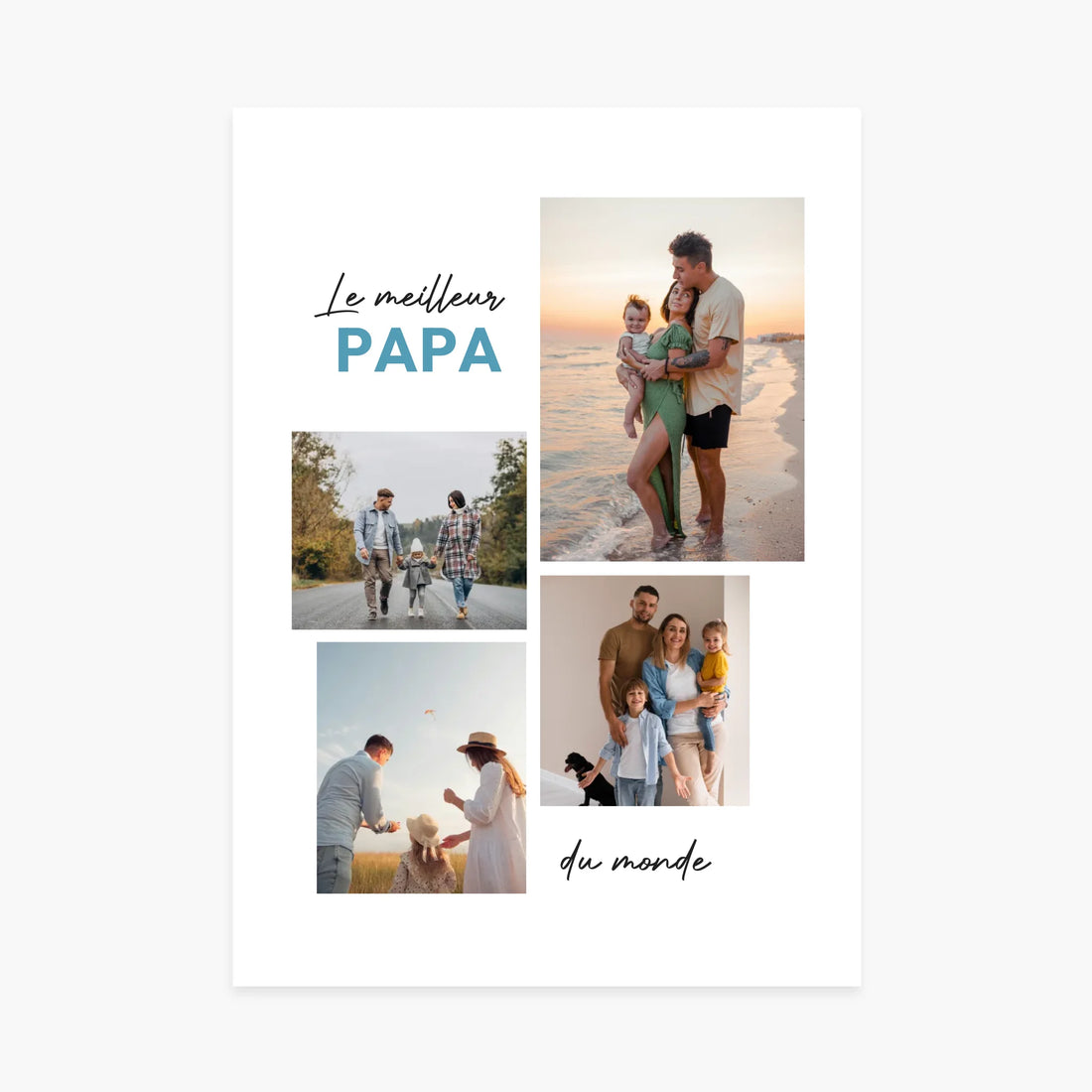Affiche personnalisée - Pêle-mêle meilleur Papa