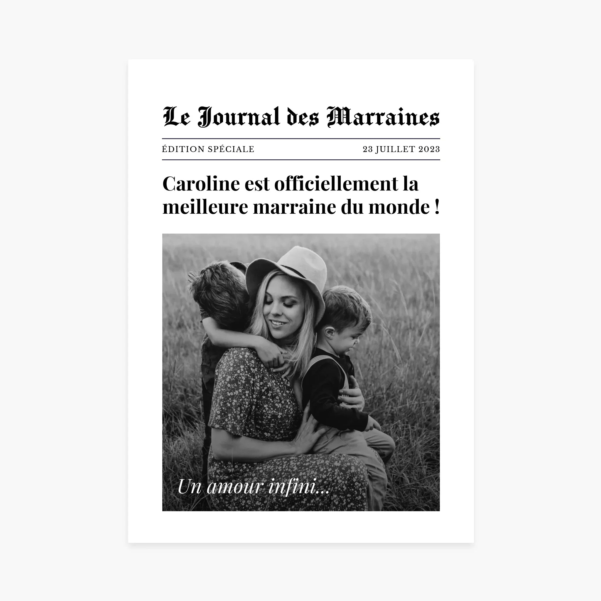 Affiche personnalisée - Couverture de Journal des Marraines