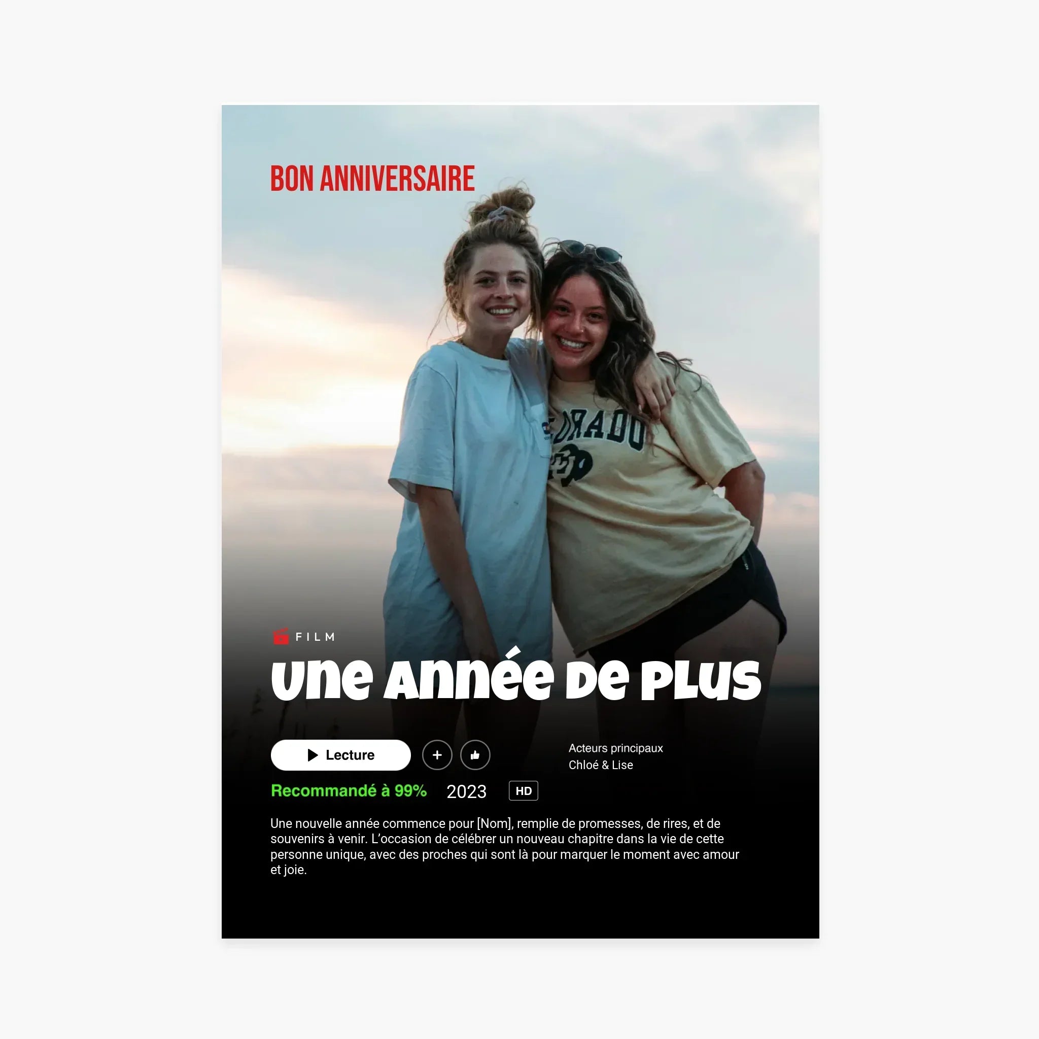 Affiche personnalisée - Anniversaire Netflix