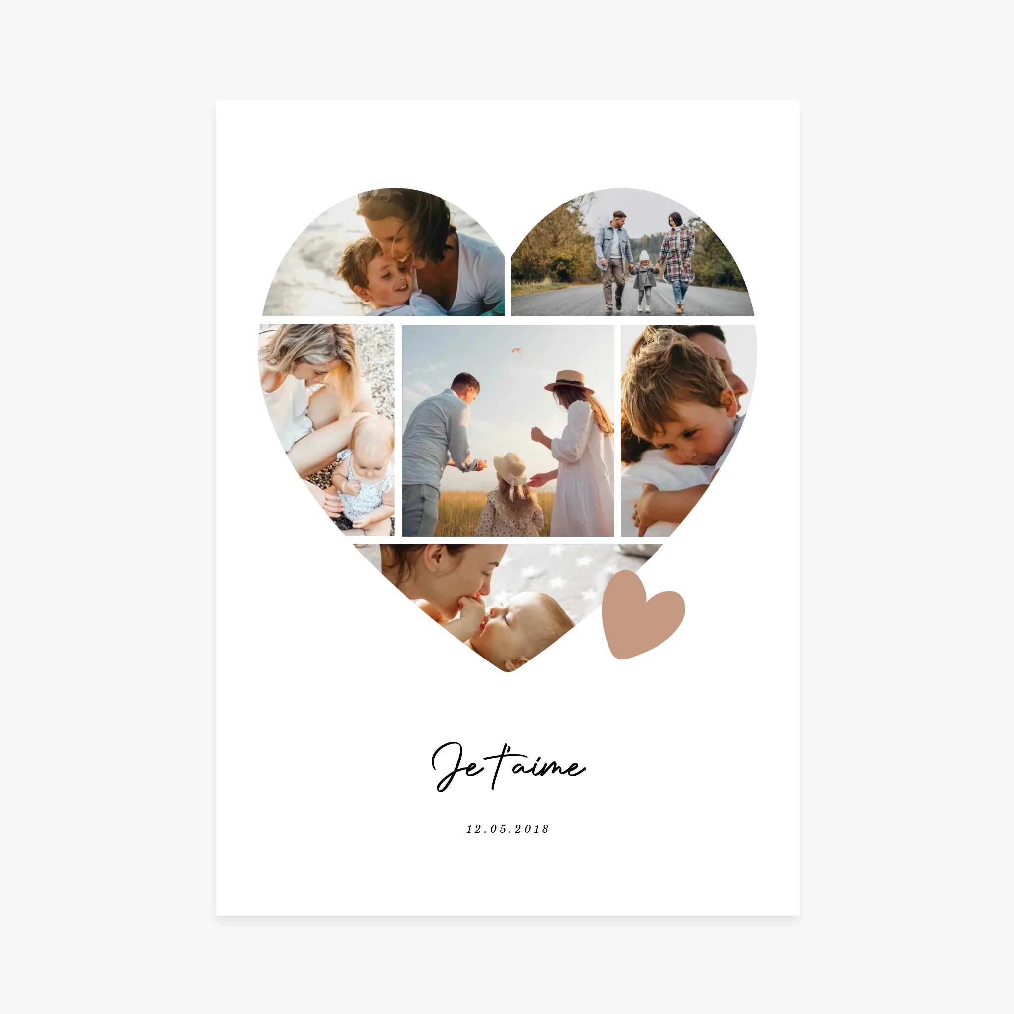 Affiche personnalisée - Collage photo coeur