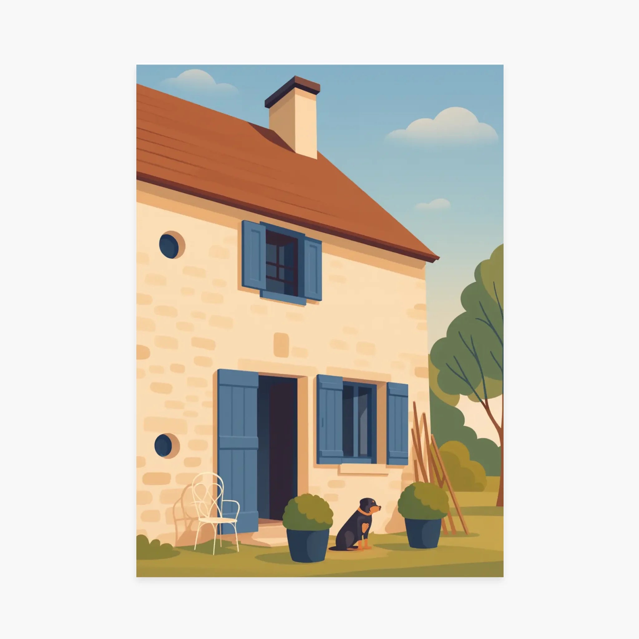 Affiche personnalisée - Votre photo de maison en illustration vectorielle