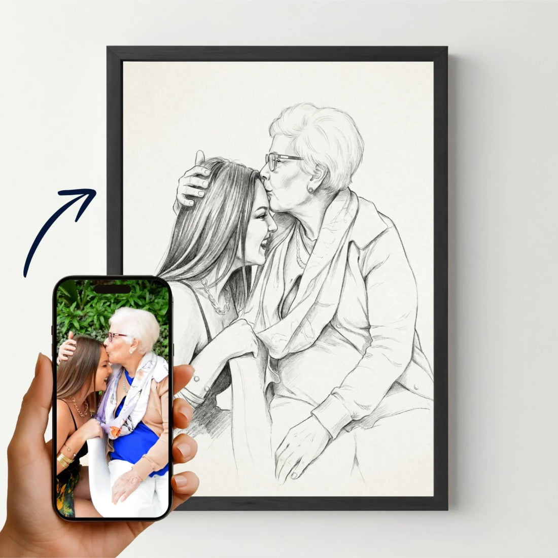 Portrait dessiné personnalisé d&