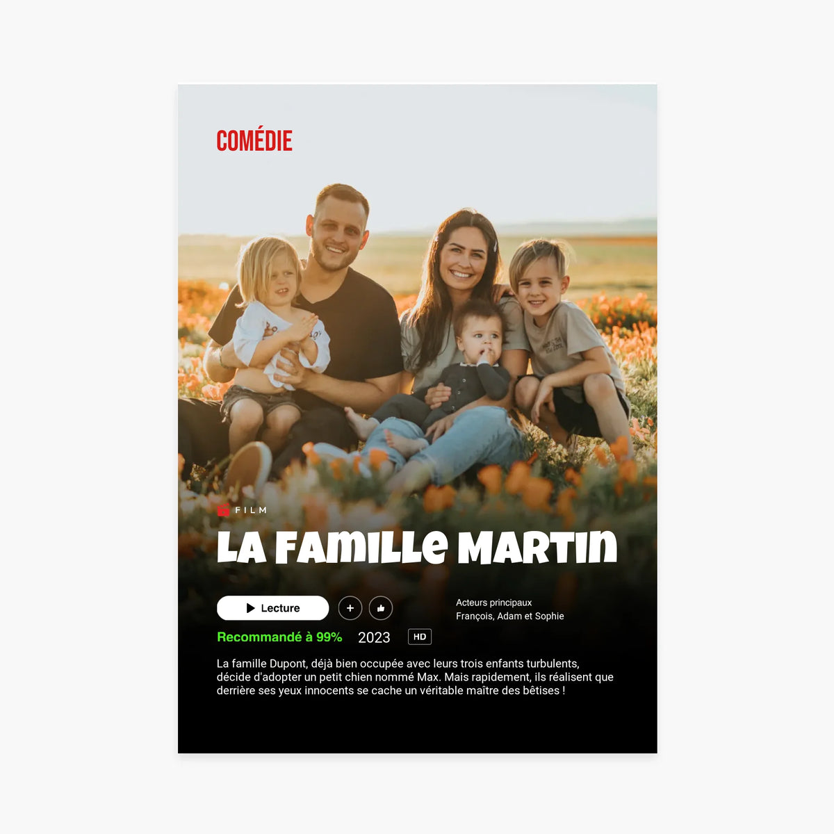 Póster personalizado de Netflix Familia