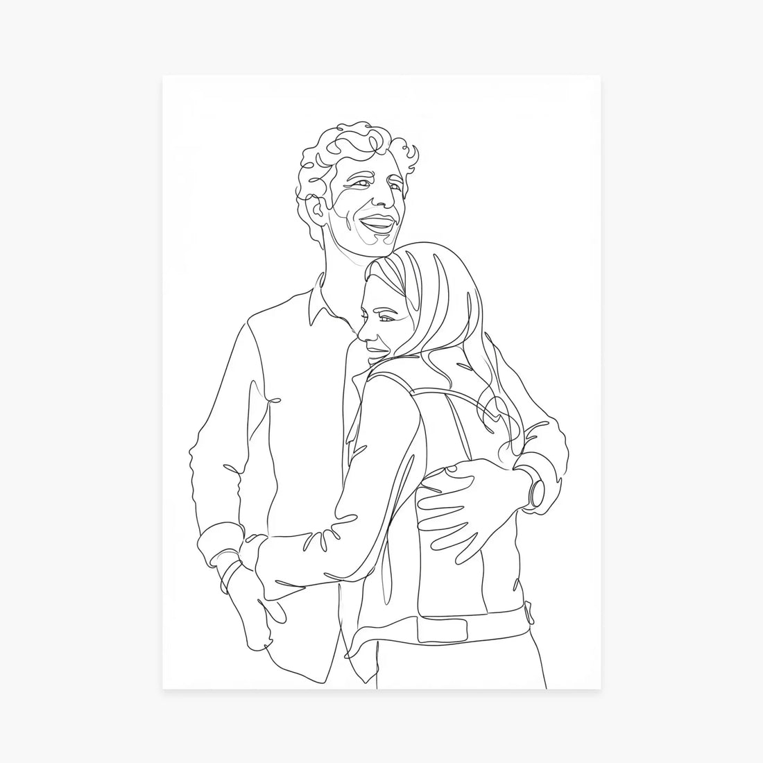 Affiche personnalisée - Votre photo portrait en style line-art minimaliste