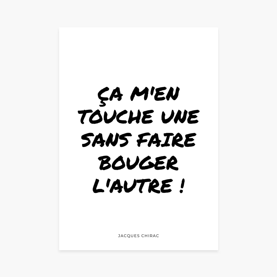 Affiche citation humoristique noire sur fond blanc, décoration murale personnalisée