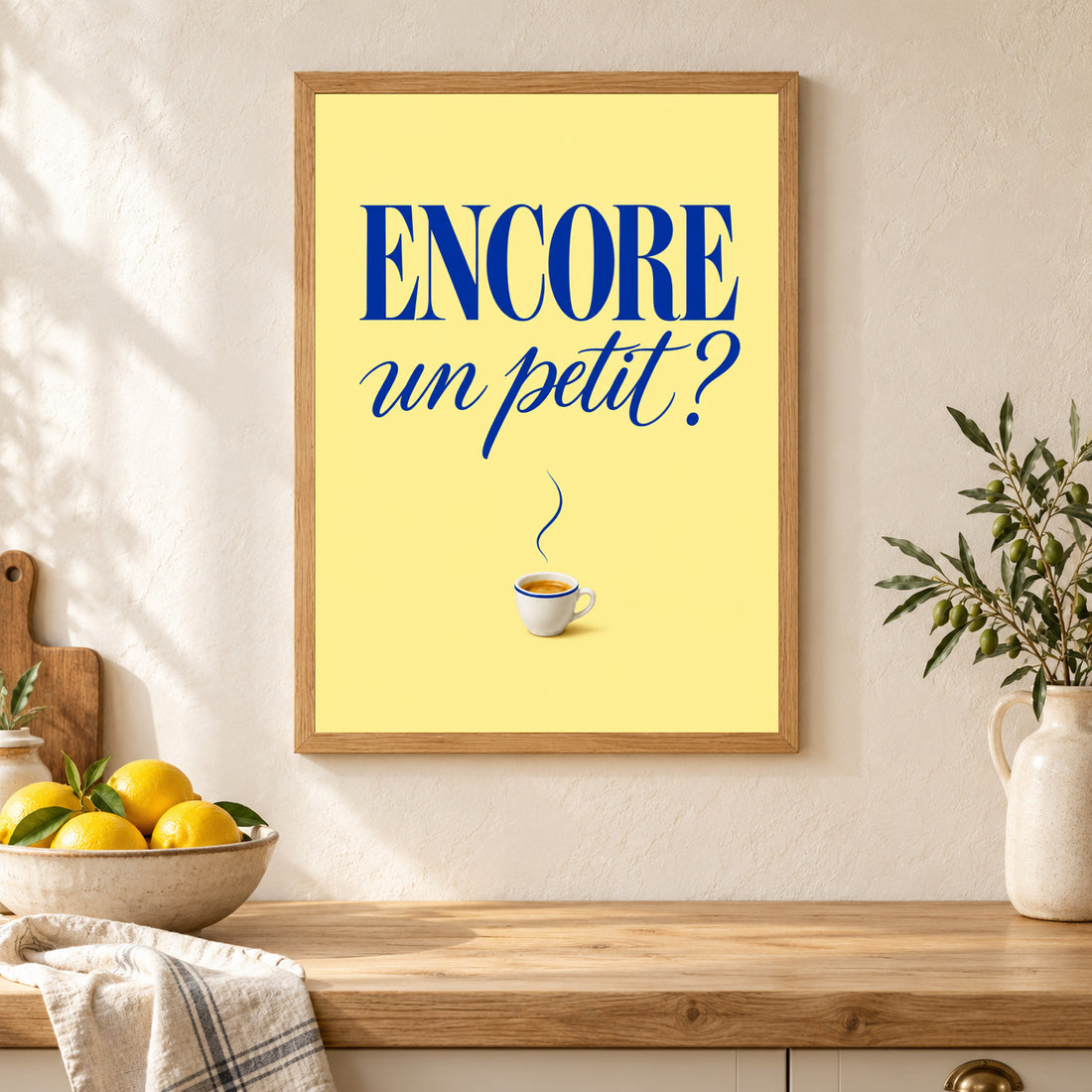 Affiche café – Encore un petit ? — mise en situation