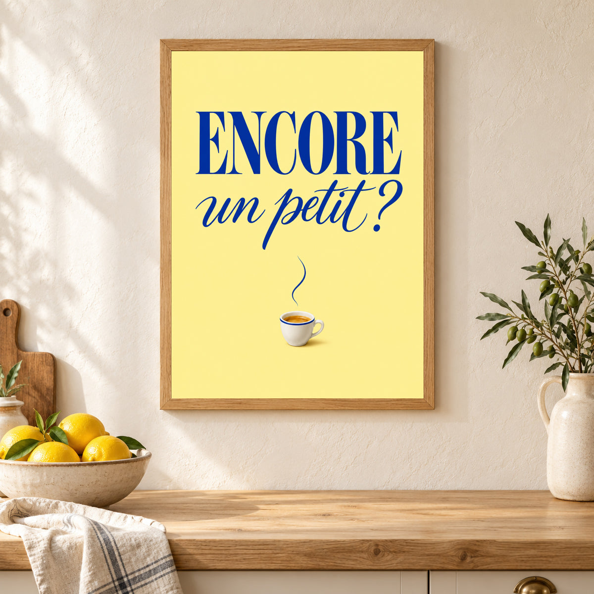 Affiche café – Encore un petit ? — mise en situation