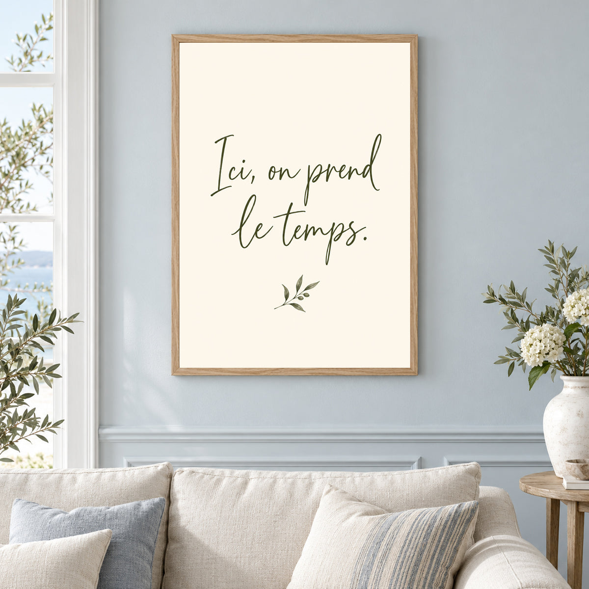 Affiche citation – Ici, on prend le temps — mise en situation