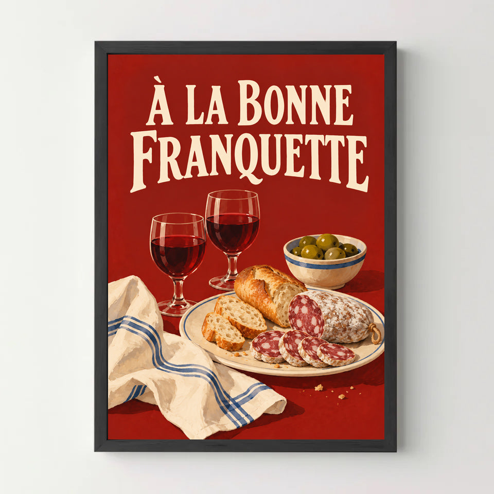 Affiche cuisine – À la bonne franquette — noir