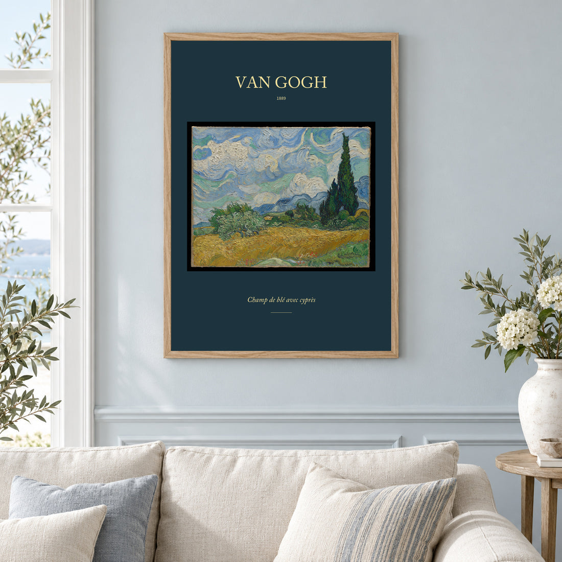 Affiche Van Gogh – Champ de blé avec cyprès — mise en situation