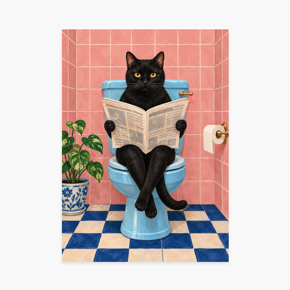 Affiche WC chat lecteur – sans