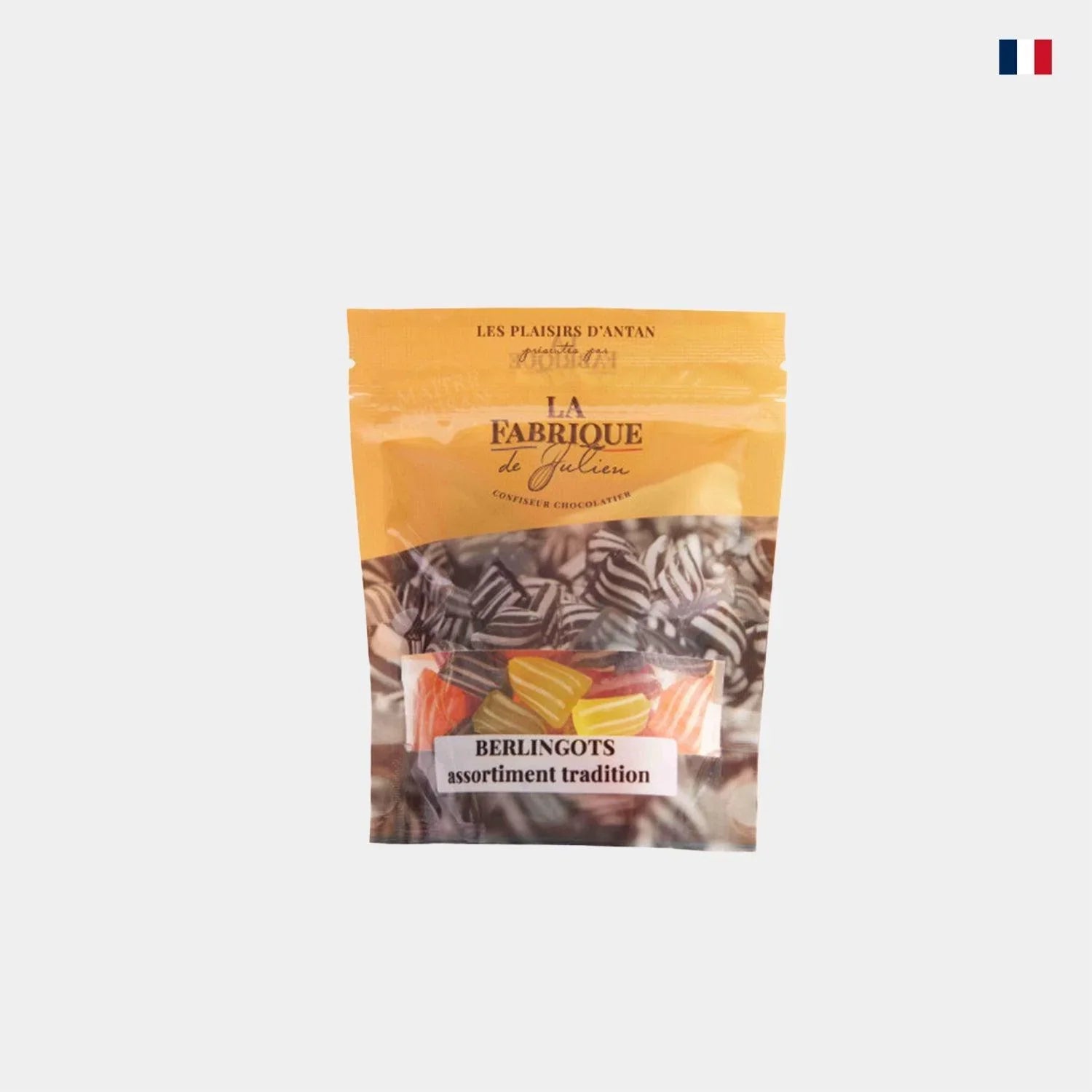 Sachet de berlingots français colorés, assortiment de bonbons tradition artisanaux