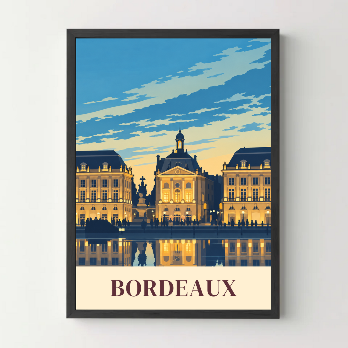 Affiche Bordeaux – cadre noir