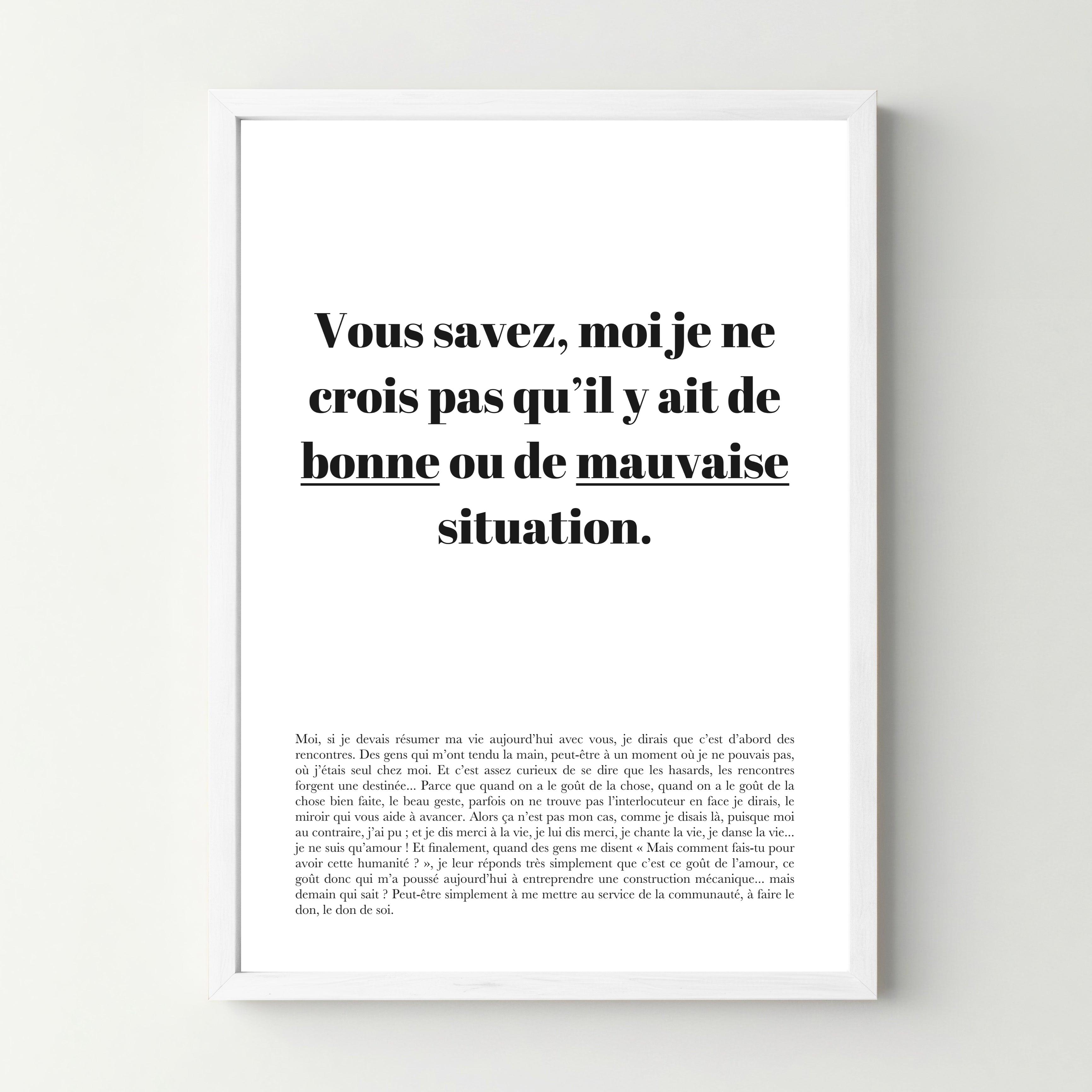 Affiche citation "Bonne ou mauvaise situation" - Astérix Mission Cléopâtre - cestfrancais.fr
