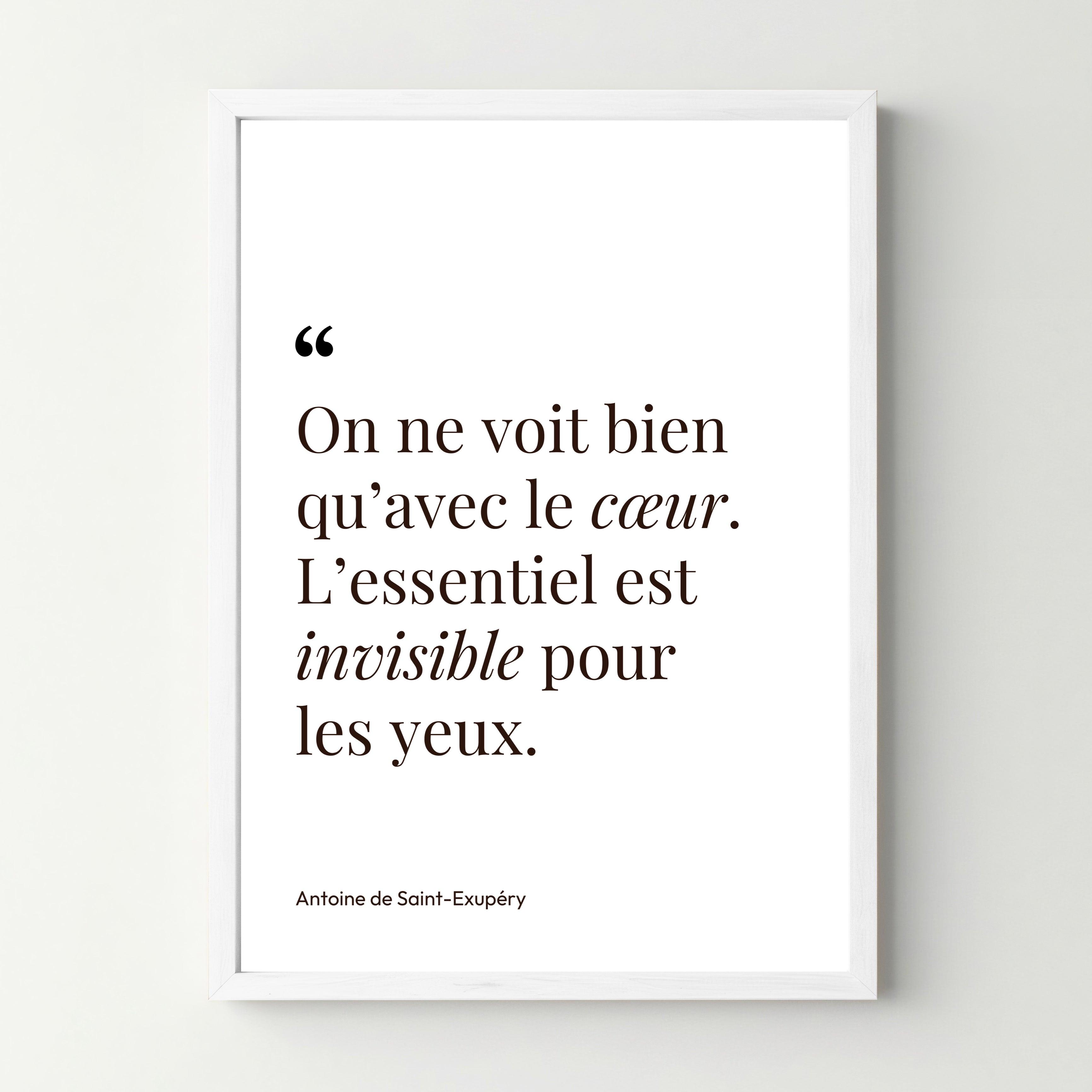 Affiche citation "On ne voit bien qu&