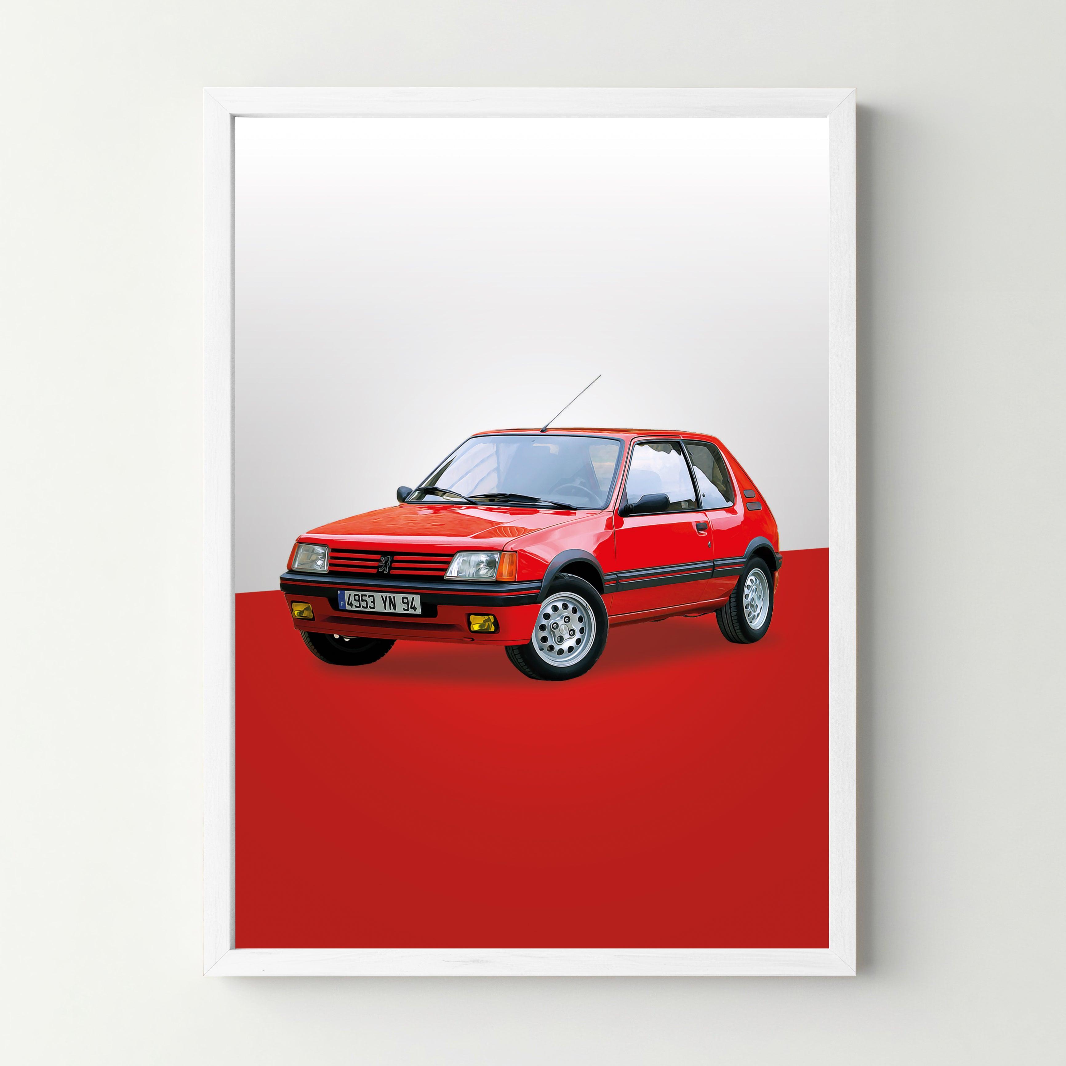 Affiche Peugeot "205 GTI" - Poster automobile - cestfrancais.fr