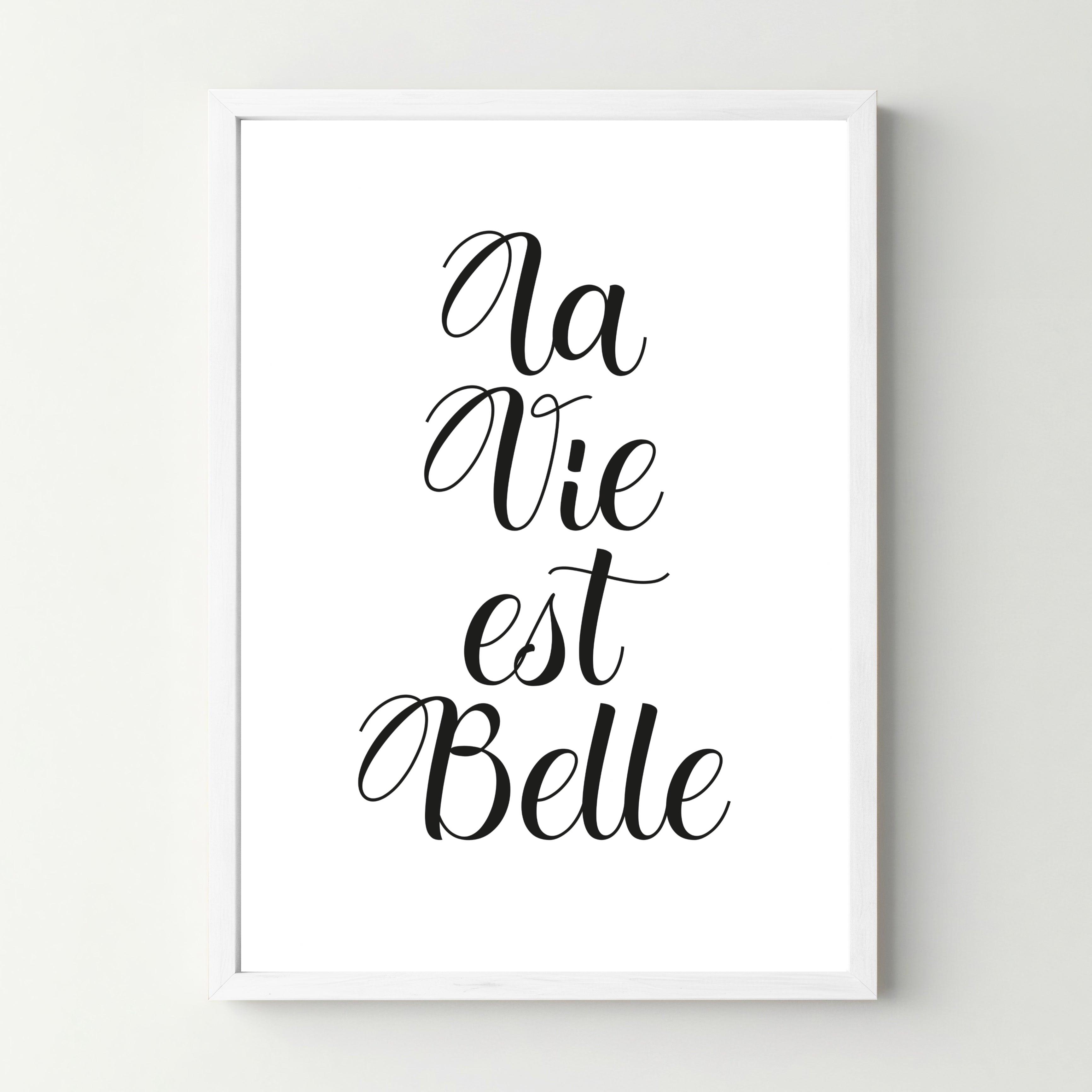 Affiche inspirante "La vie est belle" - cestfrancais.fr