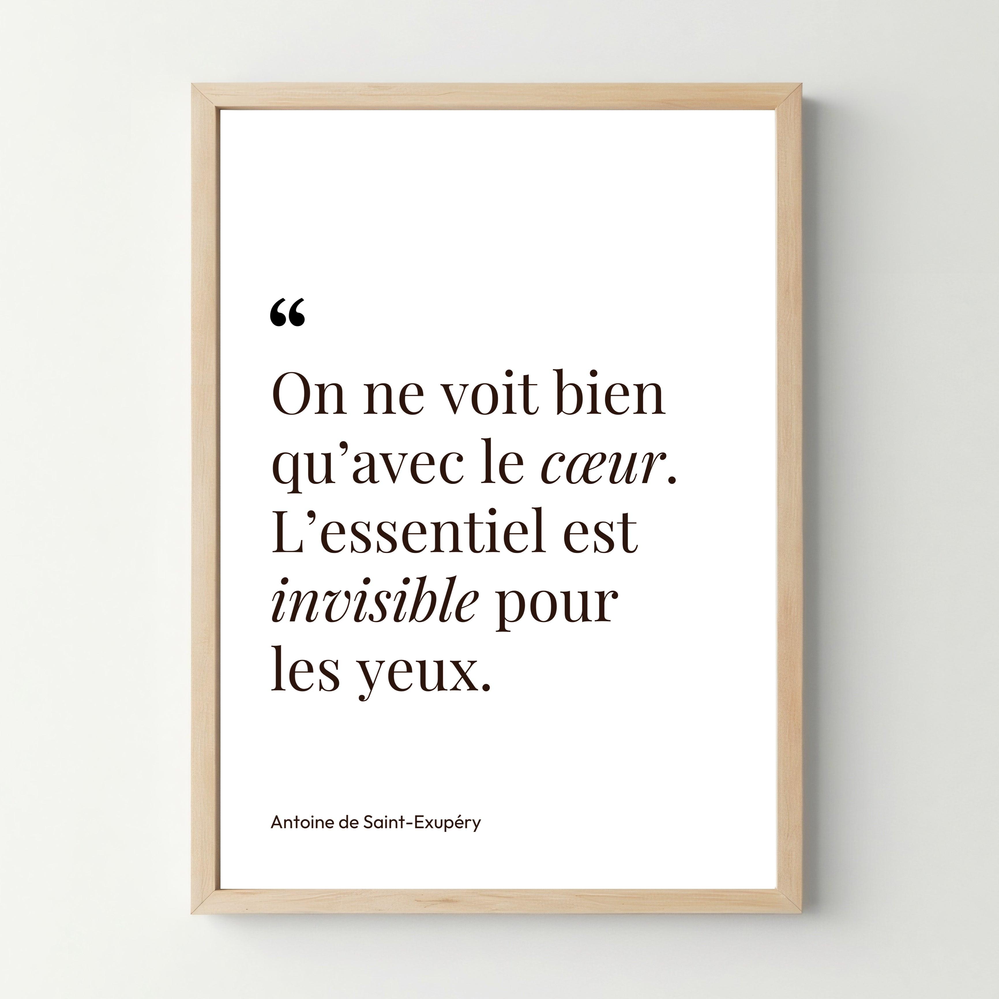 Affiche citation "On ne voit bien qu&