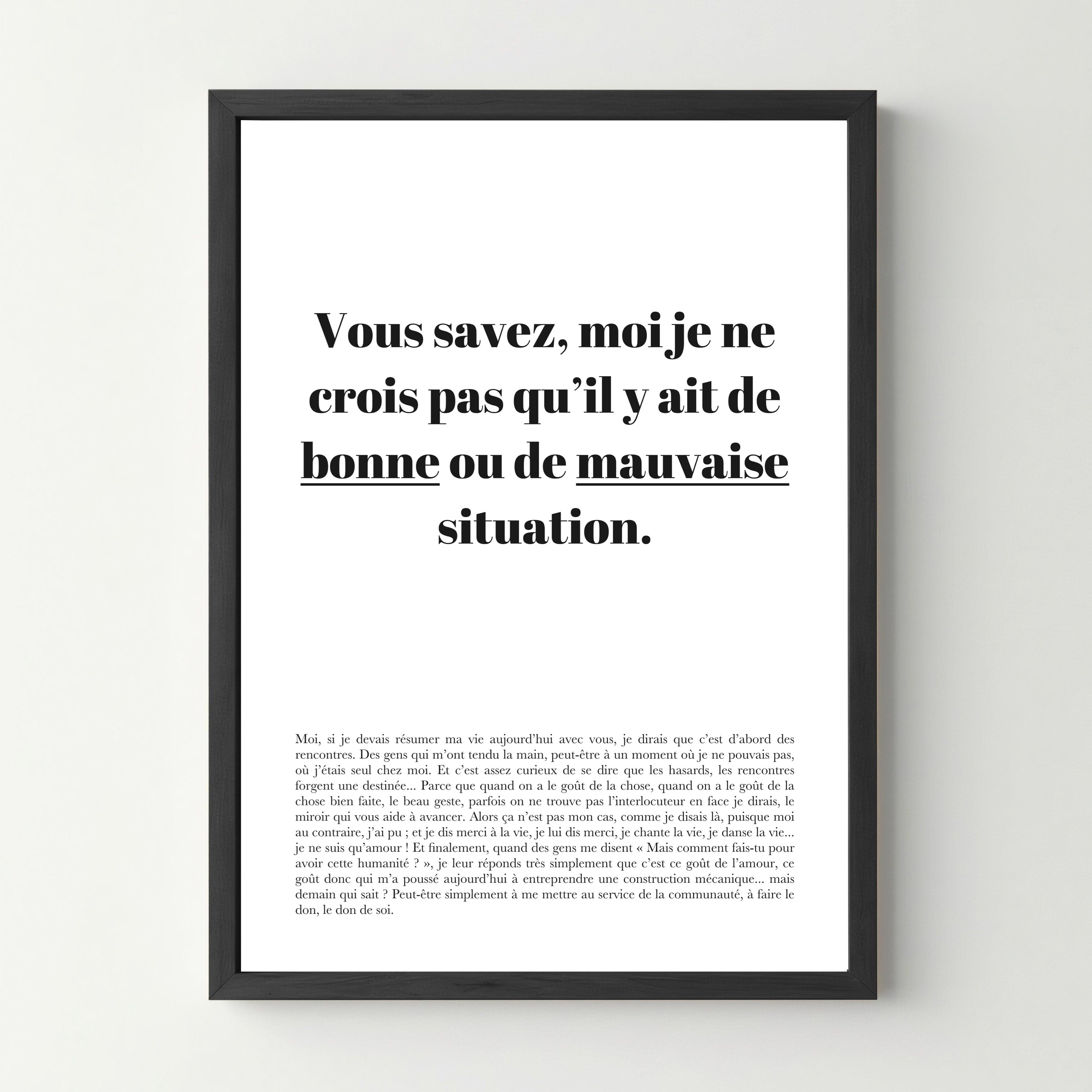 Affiche citation "Bonne ou mauvaise situation" - Astérix Mission Cléopâtre - cestfrancais.fr