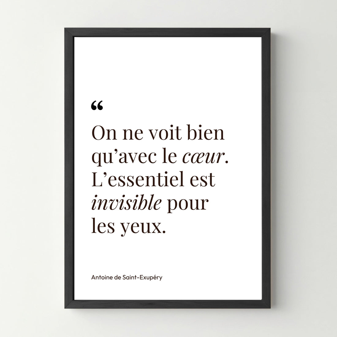 Affiche citation "On ne voit bien qu&