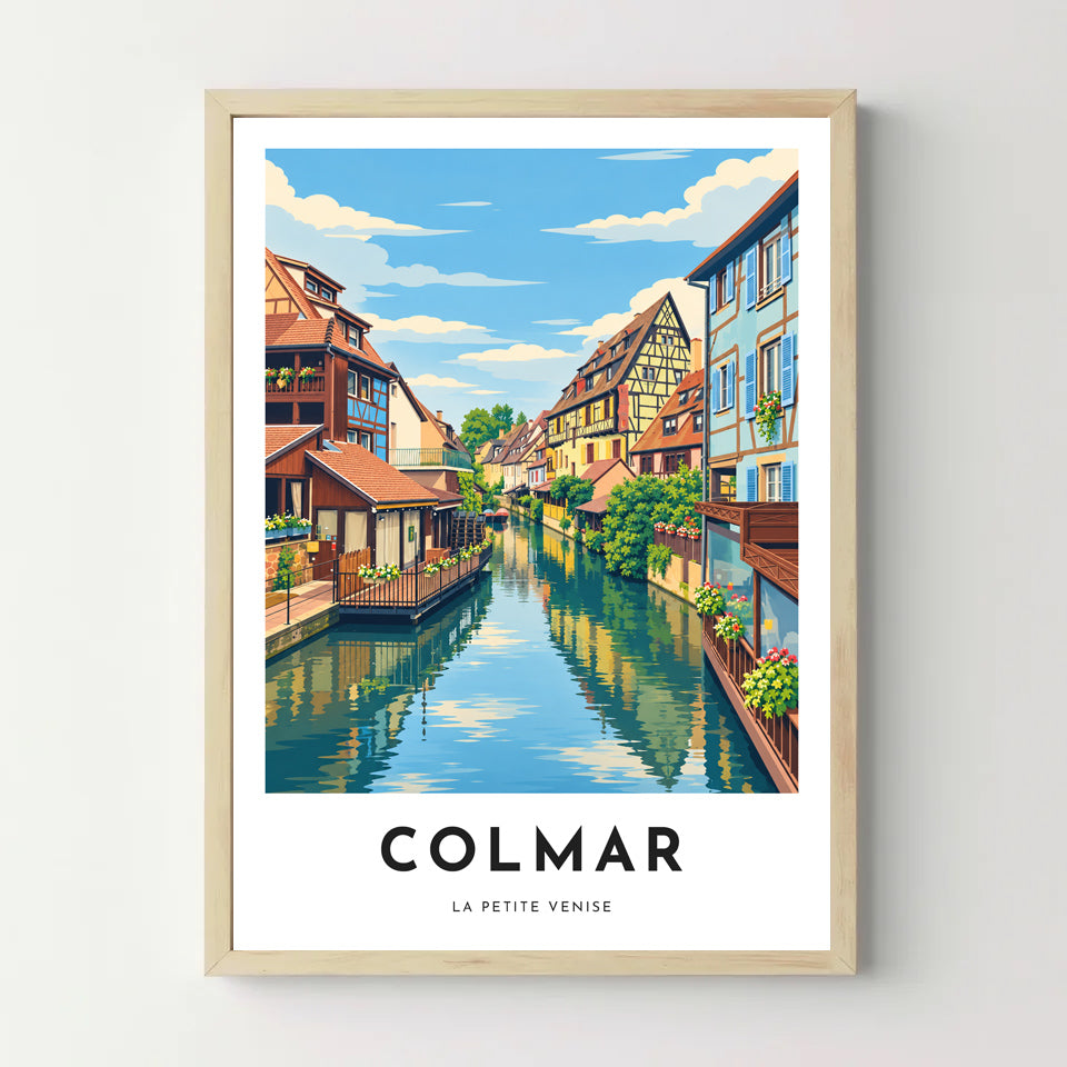 Affiche Colmar – La Petite Venise — cadre bois