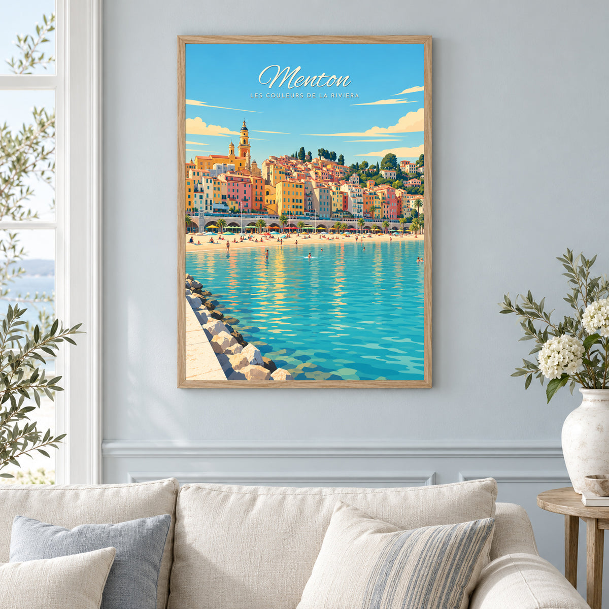 Affiche Menton – Les couleurs de la Riviera — mise en situation