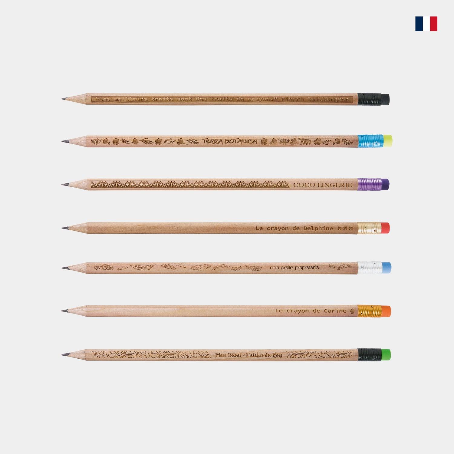 Crayon à papier personnalisable Made in France - Format standard | Marquage entreprise - cestfrancais.fr