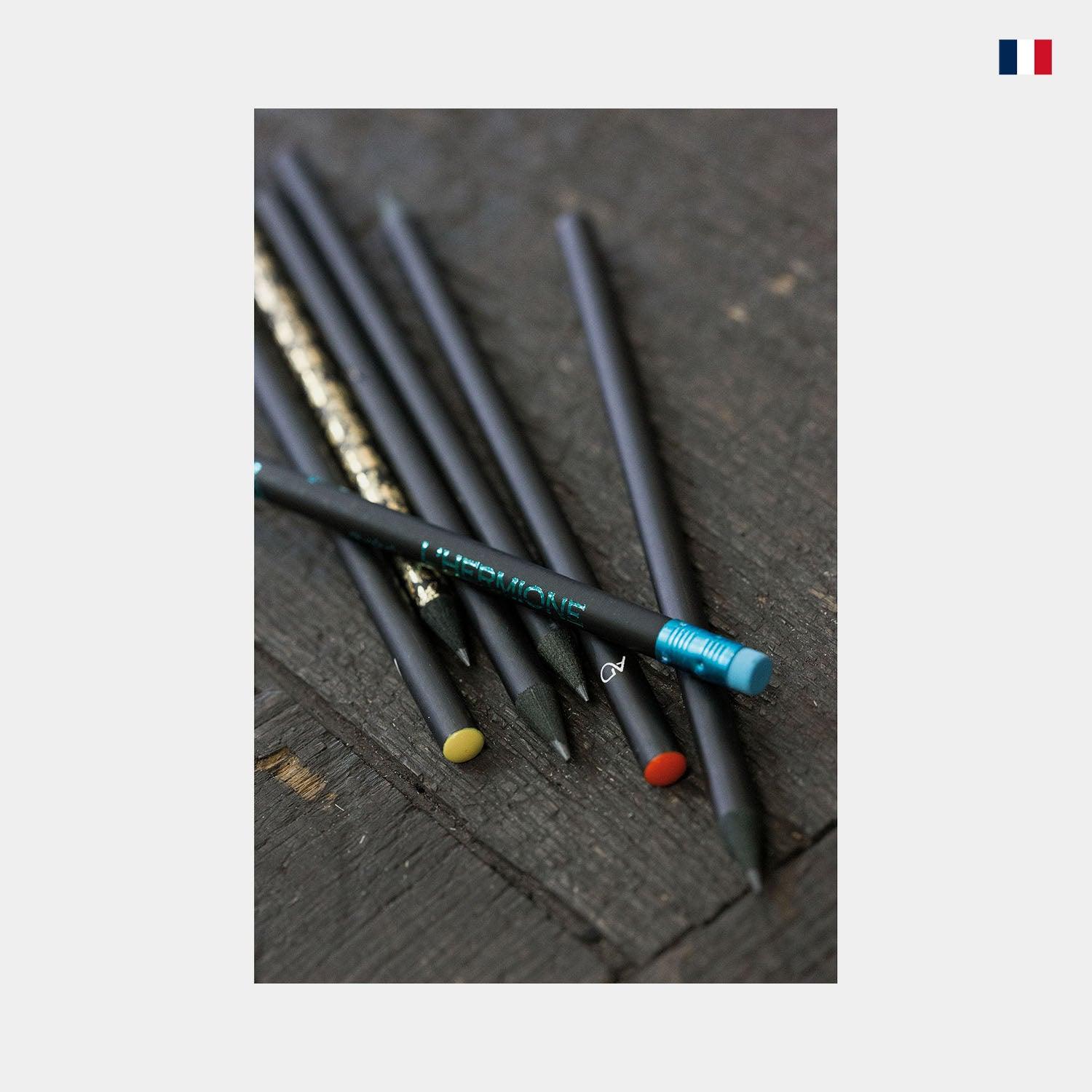 Crayon papier prestige noir personnalisable Élégant - cestfrancais.fr