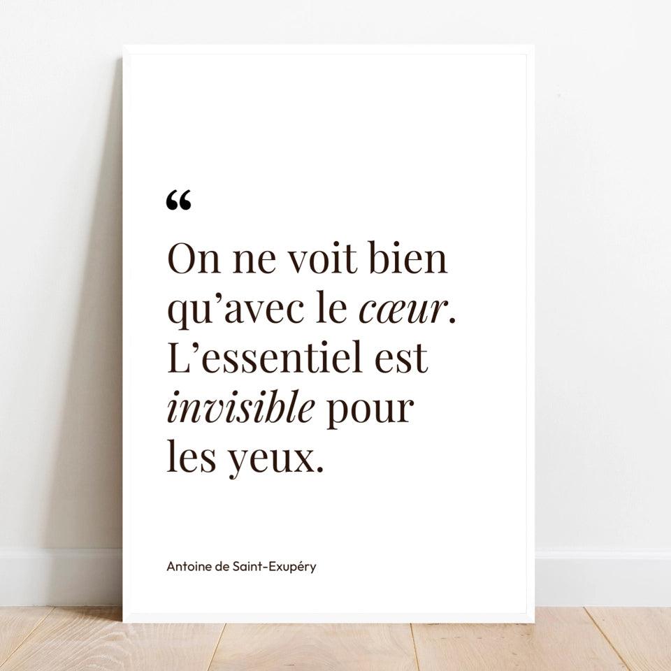 Affiche citation "On ne voit bien qu&